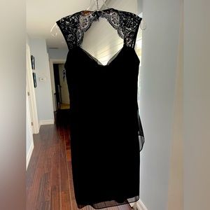 Black lace cocktail dress.  Size 8 designer Scarlett.